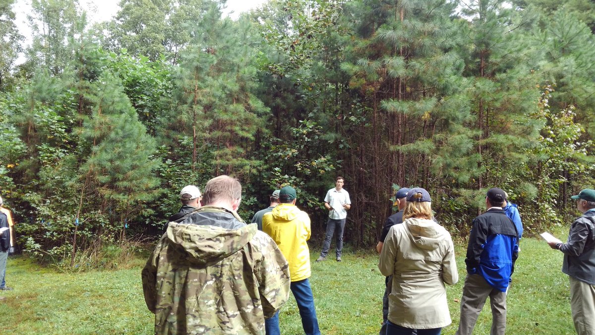 David Clabo discussing the shortleaf  pine sprouting study during the Eastern Research Forest Managers meeting - UT FRREC  Cumberland Forest field tour @UTAgResearch @UTIAg