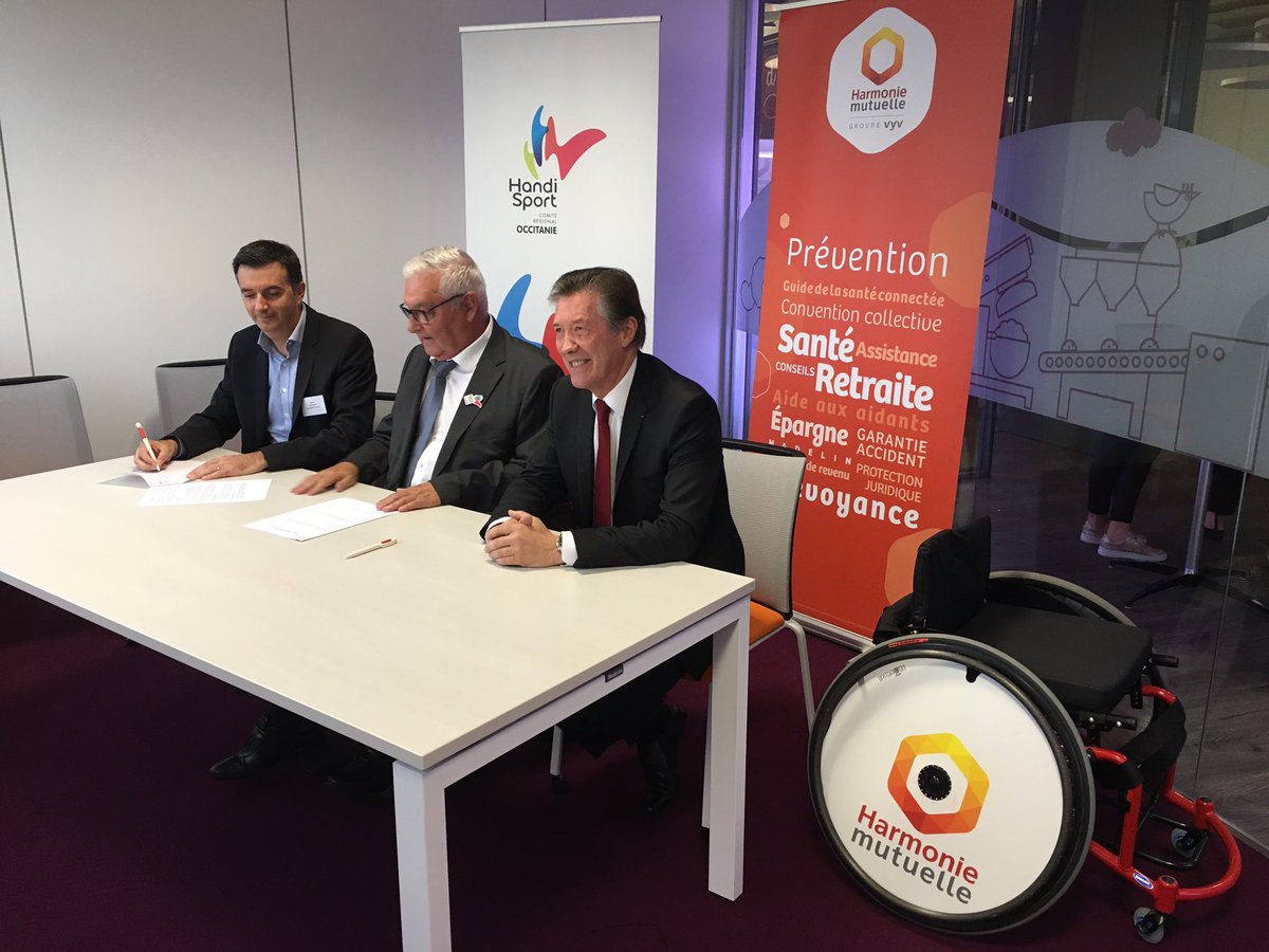 rsturmel's tweet photo. Toujours mobilisée HM SO signe à Toulouse la convention de partenariat avec le Comité Régional Handisport #Handisport Un accompagnement quotidien pour de belles rencontres solidaires.
@hmutuelle @FFHandisport @sporthandicaps @MutOccitanie https://t.co/qPJEmGXFhY