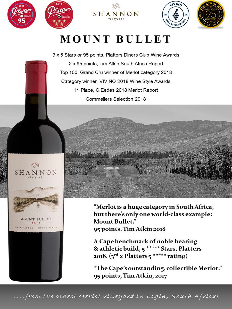 shannonwines's tweet photo. #elginwine our #MountBullet has done quite well recently...@ChefSueAnnAllen @ishotimagesza @MaxOnWine https://t.co/7zwjkjX5kh
