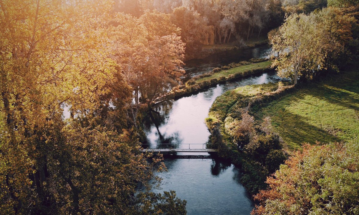 HighlineMediaUK's tweet photo. We LOVE autumn! Sunny days full of bright colours, nature looking 💯 
#dronephotography #autumn #hampshire https://t.co/DQUh9CRbZw