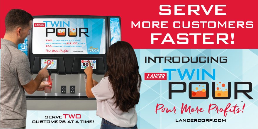 LancerCorp's tweet photo. If you didn’t get the chance to check out our newest dispenser, TwinPour, here’s a peek! Our TwinPour served TWO customers at a time, while accommodating ALL ICE types plus 266 flavor combinations. Click this
link to learn more https://t.co/gCemtuaaFW
#LancerCorp #TwinPour https://t.co/CNYPqkCNeA