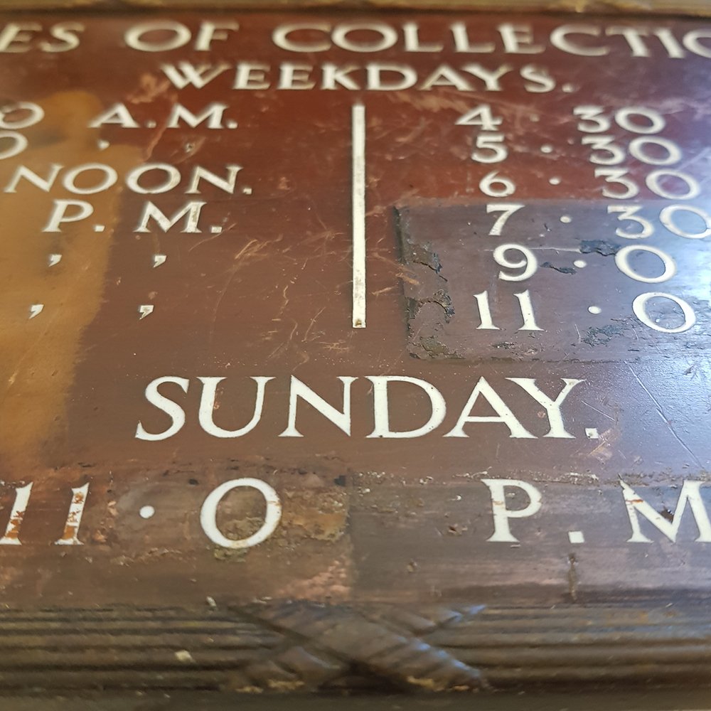 HomeAlchemy's tweet photo. Rare antique copper & enamel post box collection times sign dating from the turn of the 20th Century https://t.co/tUWB7U3MJG #postoffice #collections #postbox #copper #enamel #collectable #antique #antiquesign #interiordesign #quality #mailbox #youvegotmail #postman #original https://t.co/vjOQcdO39D