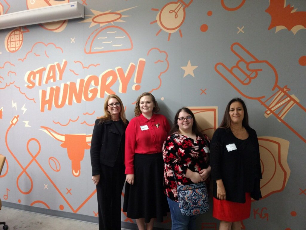 DoubleHorn's tweet photo. Women of @DoubleHorn with @ATCouncil CEO Amber Gunst this morning at #WomenInTech. 

Insightful talk led by Michael Manning, President &amp; Managing Director of @rocksaucestudio and Alex Porter - Founder &amp; CEO of @UnderminerLLC. https://t.co/WgYFg1upAR