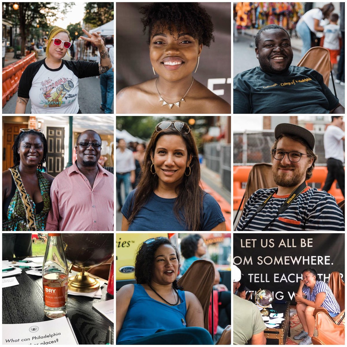 UrbanConsulate's tweet photo. This summer, we took our #Philadelphia conversations outside, popping up our #MobileConsulate at neighborhood festivals around the city, from #Germantown to #Kensington to #SouthStreet. Photographer Heather McBride captured portraits & quotes: https://t.co/9iHkljCyWT https://t.co/vDt5OR5TRO