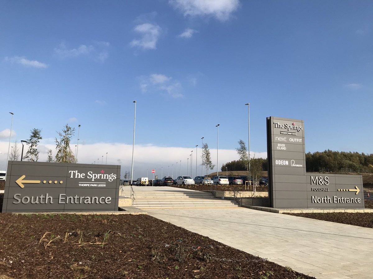 NucleusSignsLtd's tweet photo. Great to be onsite today to see all our park signage in place and looking amazing @ThorpeParkLeeds. @GMIConstruction and @THPArchitects have done an amazing job and it’s good to see so many people already enjoying the development. #retailisalive #signage #shopping https://t.co/OoqFkCPSOw