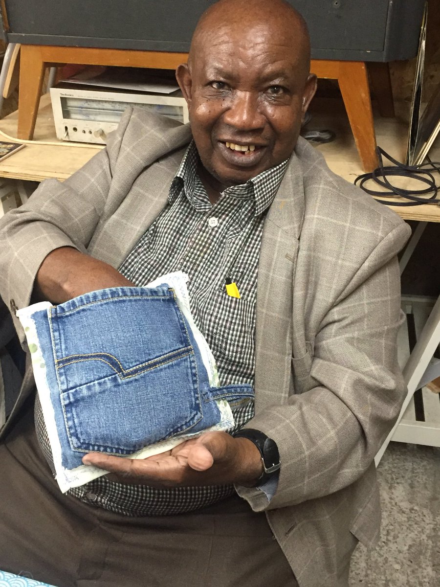 N1Clare's tweet photo. Our new sewing addict!!!! @GroundworkLON #silverliningshackney club making a #jeans pocket pot holder #newskills #craft #craftforacause #repurposeloop @hackneycouncil https://t.co/PXG9POXaYq