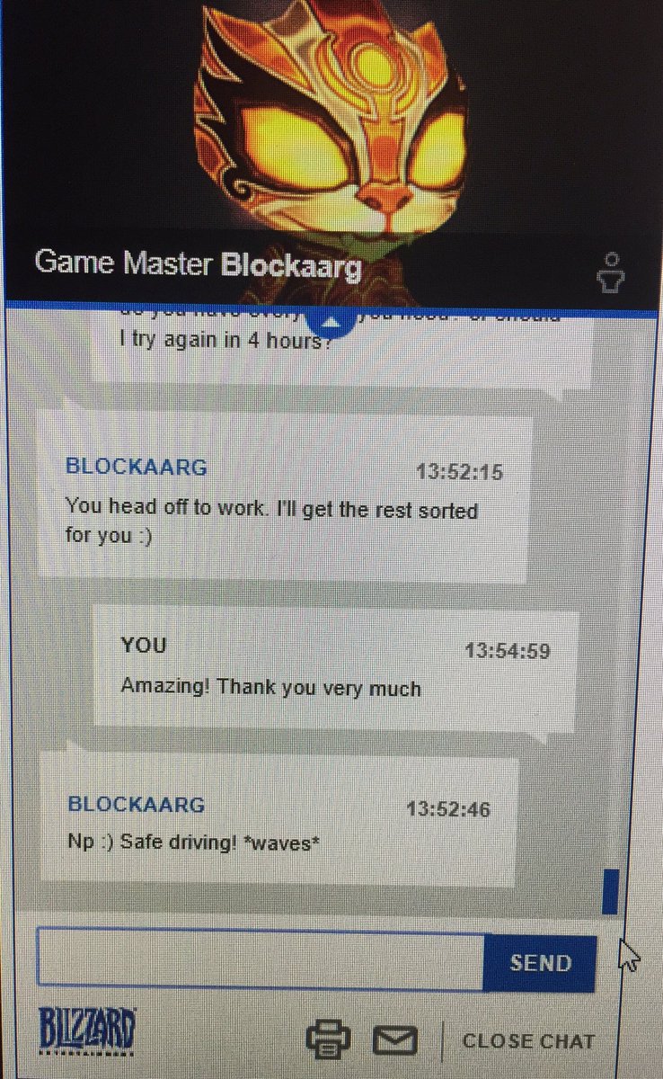 pcgamermark's tweet photo. Outstanding from @Blizzard_Ent @ATVI_AB today. Top customer service through the online chat. Fixed my problem after I had to leave for work. Shame all #customersupport arn’t like them! #happycustoner #thankyou #ubisoftareyoutakingnotes https://t.co/uOmMCDZD6G
