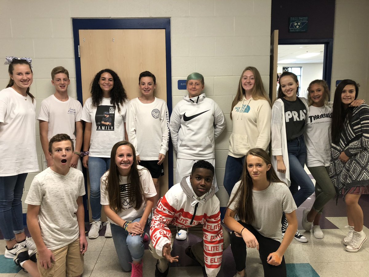 Wearing white to represent #8thgraderocks