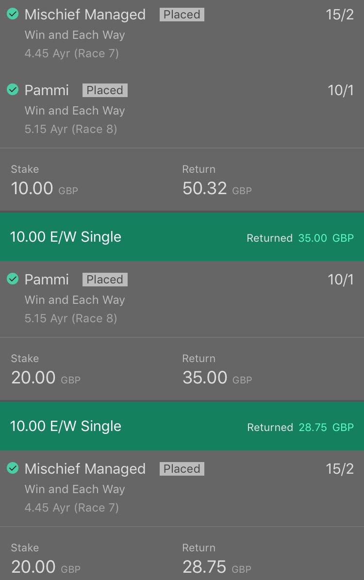 Bang Bang #BOOM !!!! All 3 bets paying out today. We're smashing it this month already! #archerstips #tips #racingtips #racing #betting #winning