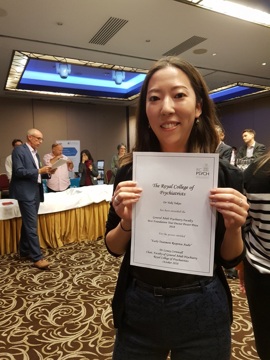 Woohoo! Prize for the poster by our amazing psychiatric trainee Dr. Yuki Takao @nelft @NelftMedEd @rcpsych #GAPsych2018 @ImranKhan_HTT @nelfthttot