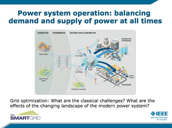 ieeesmartgrid's tweet image. #Power system operations are a balancing act says today's speaker, @Illinois_Alma's Subhonmesh Bose. #smartgrid #ScalableAlgorithms #energy
