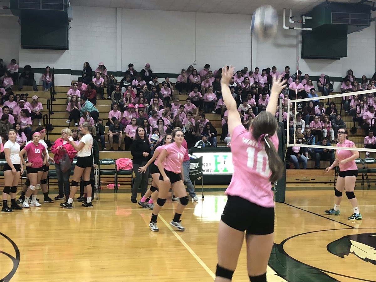 BrantEnglish11's tweet photo. Dig Pink Game #BreastCancerAwareness #WatervlietVolleyball #Together https://t.co/fa0xfytyxN