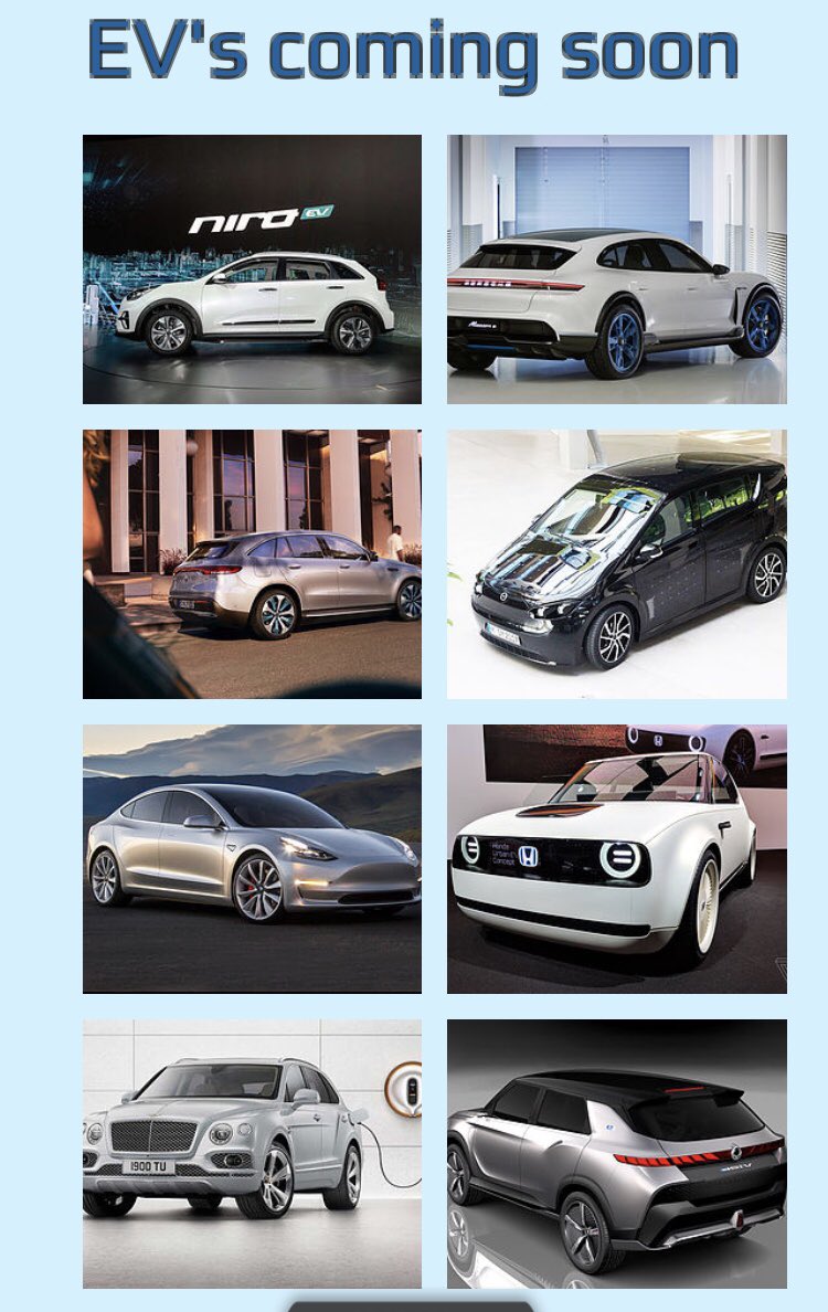 YourEVguide's tweet photo. EV’s set for launch soon🚀 #lookingforward #electriccars https://t.co/lqeMGeWpzD