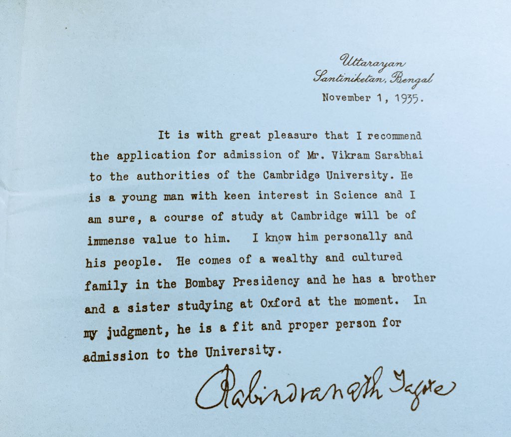 a letter of recommendation written in 1935, for admission to <a href="/Cambridge_Uni/">Cambridge University</a>