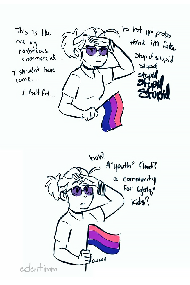 happy #nationalcomingoutday, I'm proud to say I'm bi! 💗💜💙
I went to my first pride event ever this year - even though I have a lot of complex feelings, baggage, & valid criticisms - thinking back to being a scared teen myself, I'm happy I finally went✨
