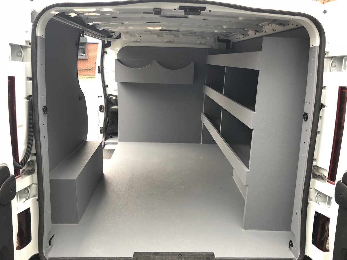 VanConversions_'s tweet image. A @LINEXuk Spray on lining to a Renault Trafic for @NuLifeFloorcare Line-X applied to walls, arches, floor and shelving. Line-X universally fits any make or model of van. #linex #vanlining #vanprotection