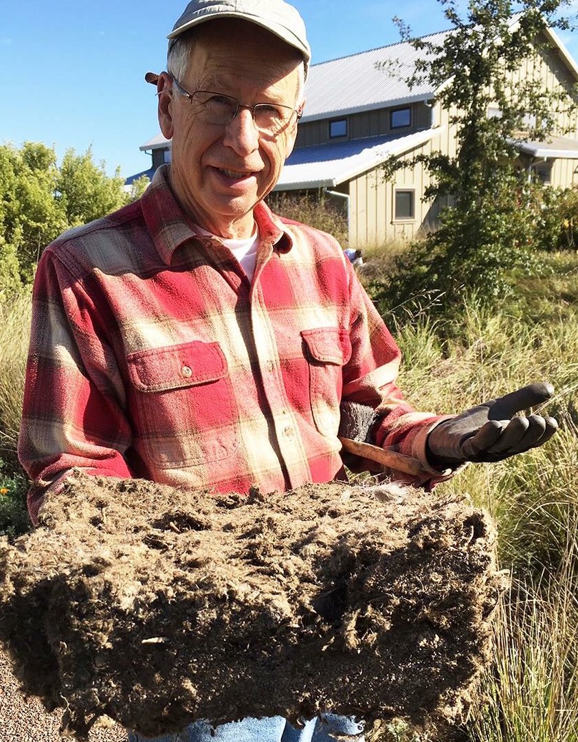 Volunteer Brett Lane, cleaned out our barn owl nesting box. Solid fur from regurgitated pellets - cozy! #owls