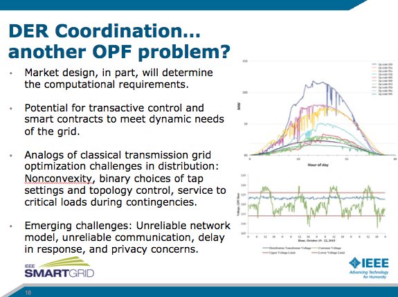 ieeesmartgrid's tweet photo. Is #DER coordination another OPF problem? That's a good question that @Illinois_Alma's Subhonmesh Bose is tackling right now. #renewables #power #energy #smartgrid #ScalableAlgorithms https://t.co/7isrngXwqS