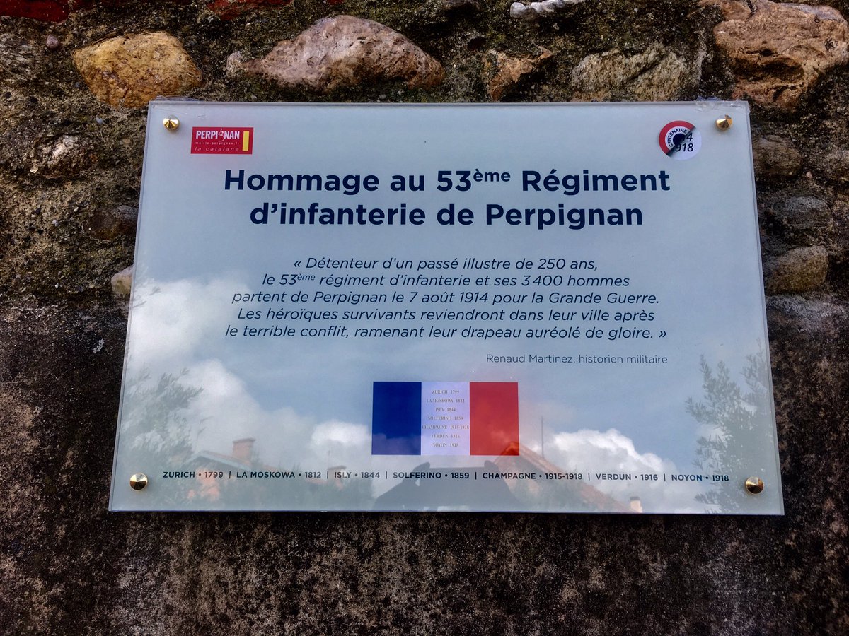 FabienLARUE's tweet photo. #53e #regiment #infanterie #Perpignan #Respect dévoilement de la plaque ce matin https://t.co/68vCk4l6E5