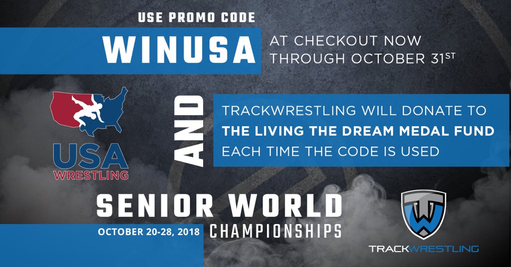 mattlindland's tweet image. Watch #TeamUSA @GoGreco Compete 
Support our Senior World Team Members by using the code below and @trackwrestling will donate to The Living The Dream Medal Fund! #GroGreco #WrestlersFirst #FollowYourDreams
