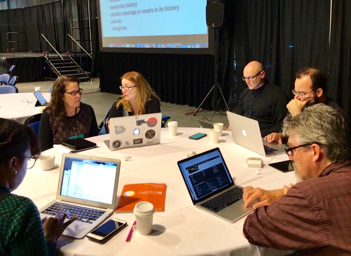 bonstewart's tweet image. editors at work. #papersonwiki Wikipedia edit underway at #OpenEd18