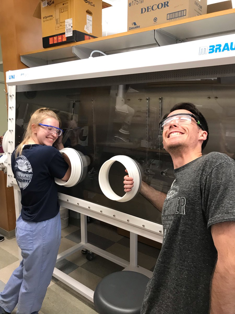 ZhangLabOSU's tweet photo. We are so excited to have our two new gloveboxes in the lab!! What should we name them?!?
@OSU_CBC #ChemOSU #NewToys #NameUs https://t.co/Vvkd9i4liy