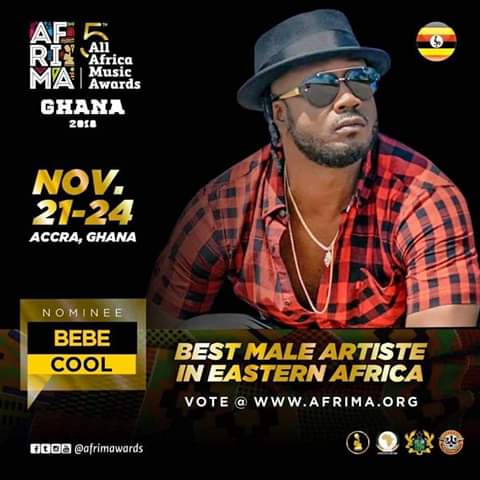 GhaflaUganda's tweet photo. Lets Vote  for our very own BEBE COOL. 
Click here https://t.co/zqrJYqKkZk to vote 
NB. To vote you need to sign up using yo email.
@BebeCoolUG 
@FaithGagamel 
@DeejaySisqo1 
@NinahGagamel https://t.co/CYNXQIw7LP