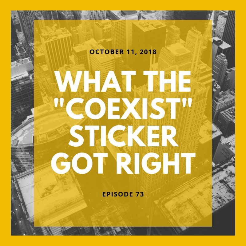 SunnybrookSTW's tweet photo. Episode 73: "What the "Coexist" Sticker Got Right" with @jimatsunnybrook, @justin_ebert, @ryVince, and @macjoh95. https://t.co/JNa2STkS4z https://t.co/n9ppS8R14L