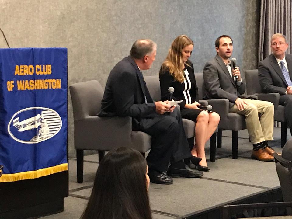 TerrafugiaInc's tweet photo. "We have to demonstrate the great value these vehicles will bring to communities and we are working together to do just that." - @amdietrich at the @AeroClubDC luncheon event #TheJetsons yesterday. #FlyingCars #Mobility #TheFuture #Terrafugia #DrivenToFly #Technology #Aviation https://t.co/6Wmzr5KVGT