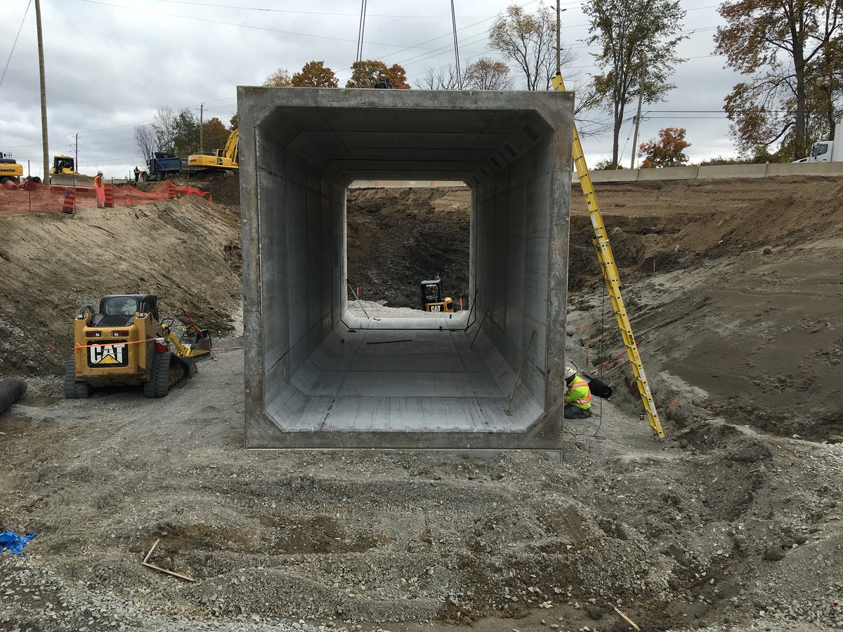 Simcoe County is installing 28 massive concrete culverts under Hiway 90 between Angus and Barrie. The culverts will ensure safe passage for wildlife and snowmobiles