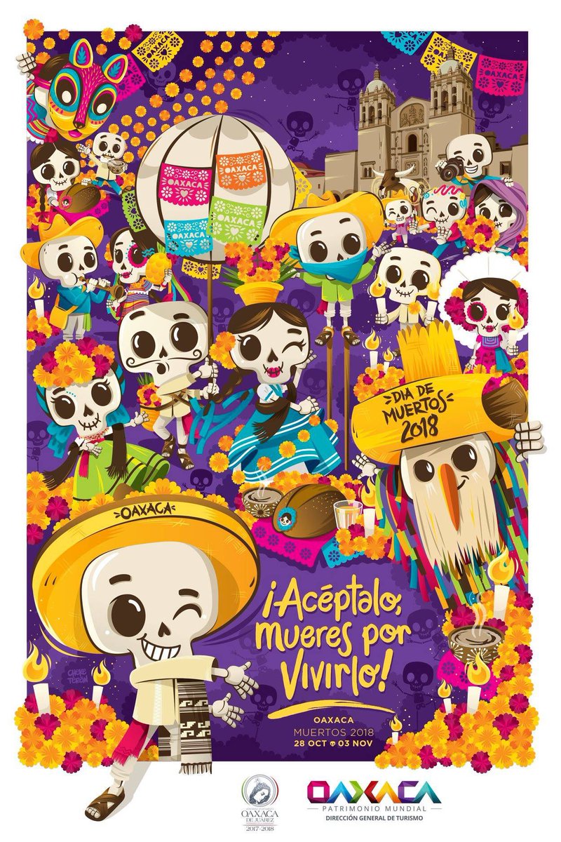 Conoce la cartelera de actividades que el Municipio de Oaxaca ha preparado para la temporada de Muertos 2018. Del 28 de octubre al 03 de noviembre.
facebook.com/52947757718715… 
#OaxacaMuertos2018 ¡Acéptalo! #MueresXVivirlo