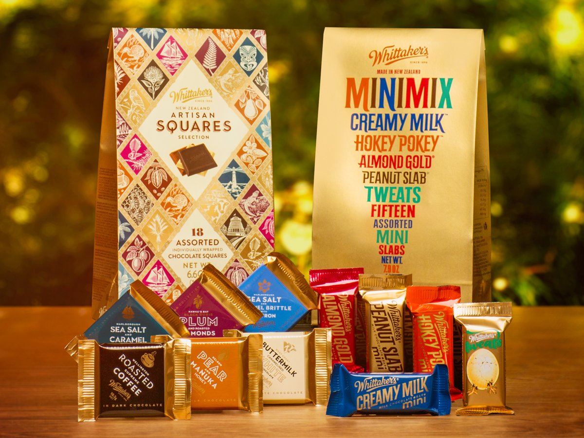 WhittakersNZ's tweet image. Introducing our NEW Assortments. Will you go classic with Minimix or classy with Artisan Squares Twhittaker's?
