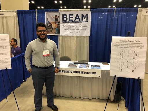 BEAMmathHQ's tweet photo. We're thrilled to be at #SACNAS2018! Stop by the BEAM booth in the exhibit hall where our LA Executive Director Jacob Castaneda has math puzzles to challenge you and is ready to talk about what it's like to work at our summer programs #latinxinstem #stemdiversity @sacnas https://t.co/vCrLUSIW3t