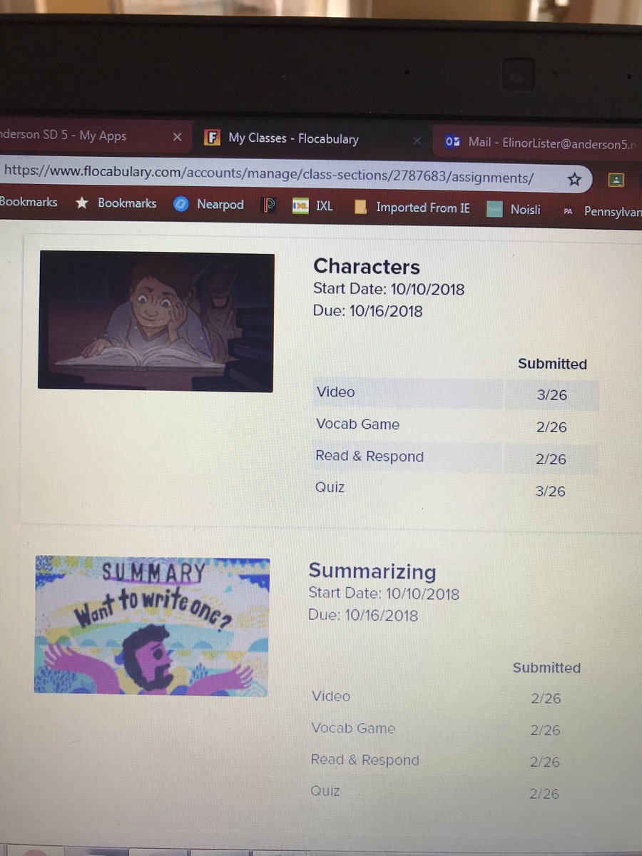 ElinorLister's tweet image. My students are working on some Flocabulary to strengthen summarizing and characterization skills that we’ve been doing in class! #a5elearning @AndersonFive @glenview_middle