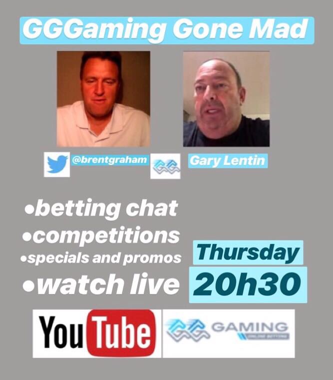 BrentGraham's tweet photo. Looking forward to catching up with Gary and #destinationloftus winner @hanrickswart on #gggaminggonemad in 20 minutes - who knows what Gary will have in store for us @gggamingbet @goodforthegame https://t.co/hmmQ5KoyfQ https://t.co/Ky98vg3grR