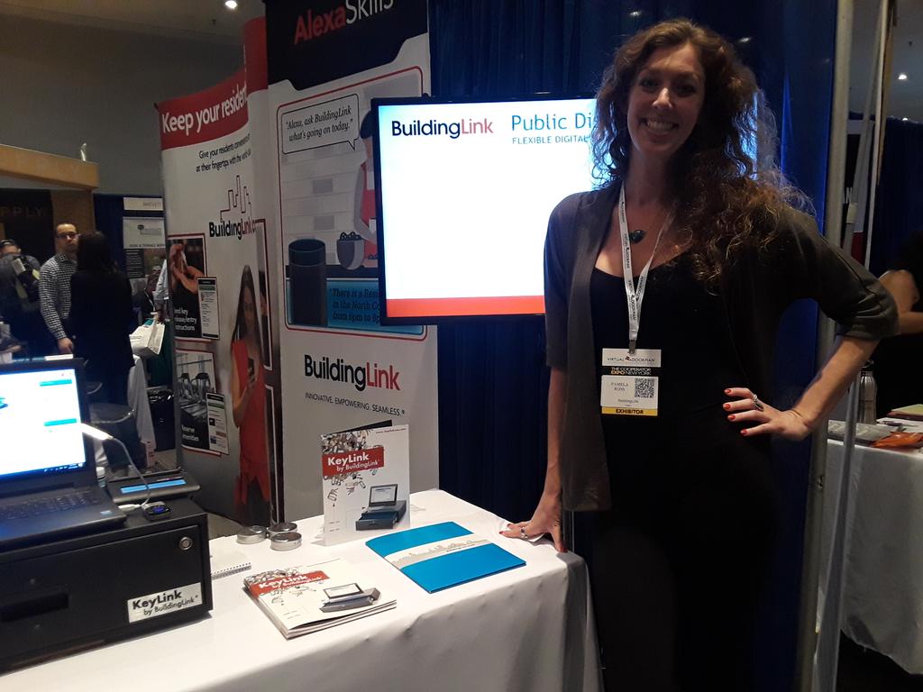 GumleyHaft's tweet photo. Pamela Ross #buildinglink trainer supreme having a great time at @coopexpo #pouringcatsanddogs https://t.co/aYeYyq5zJy