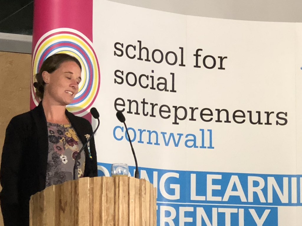 Lizzi_L's tweet photo. Bex from #Earthjump CIC talks about her #socent celebrating the natural green and blue spaces in Plymouth ... Helping others connect with nature. @SSECornwall #ssegraduation #lloyds https://t.co/7hJuan1R5I