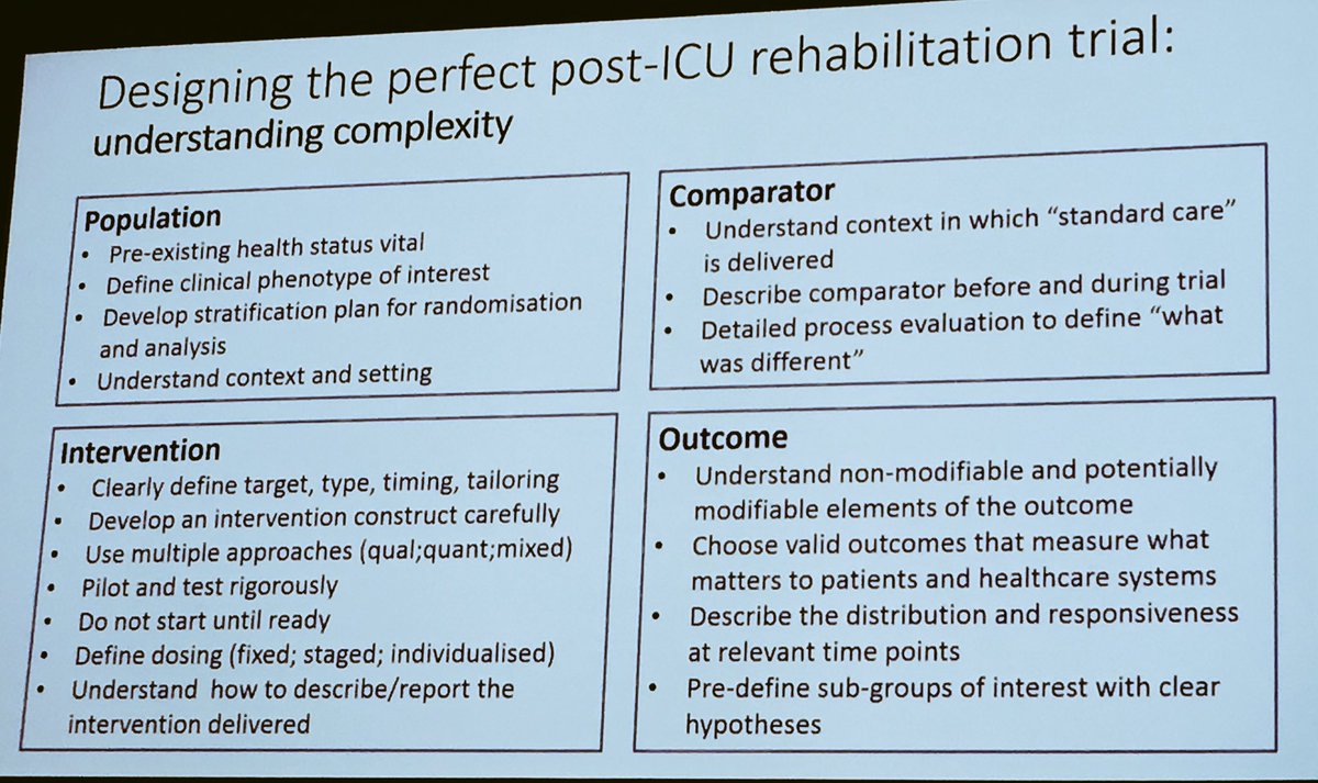 ICUnutrition's tweet photo. The design of the perfect post ICU rehab trial as per Prof Tim Walsh @Ed_TimWalsh “as much time should be spent on the design of the intervention as the trial”- couldn’t agree more! #ASM2018adelaide #icurecovery #icurehab https://t.co/mWbXpRG2ac