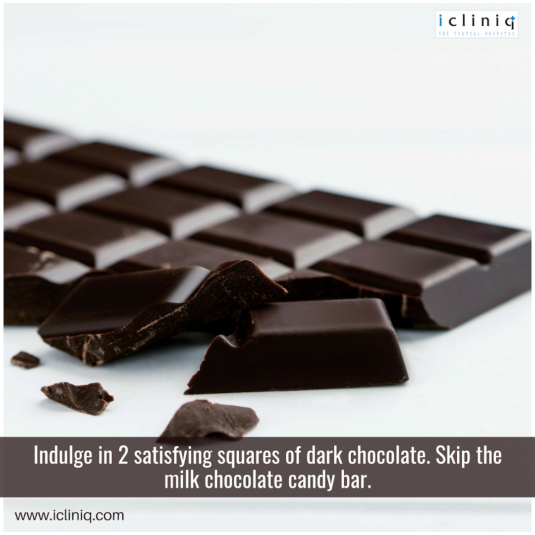 icliniq's tweet photo. Instead of Milk Chocolate, Reach for #DarkChocolate

Chat with a #Doctor for the next 100 Hours -> https://t.co/0rENvTz5JH

#icliniq100hrs #askadoctor #doctoronline #healthyeating #diet #healthtips #lifestyle #hydration #avoidobesity https://t.co/0yZ3nuvwCO