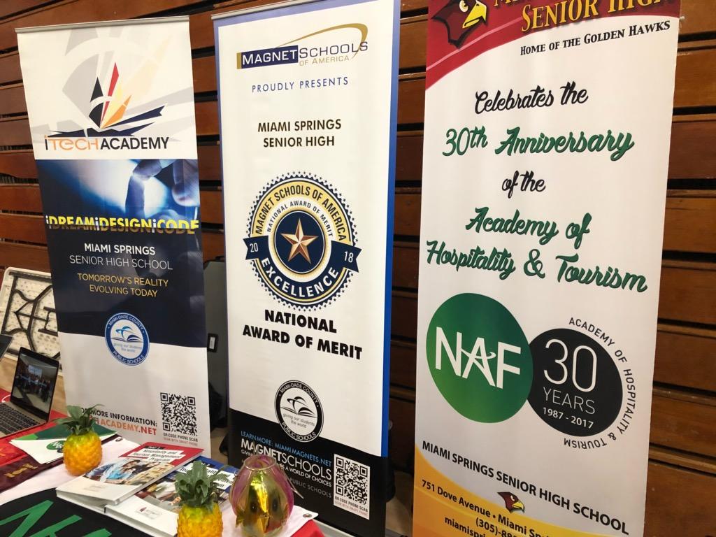 MiamiSpringsSHS's tweet photo. Mr. Barge from our iTech Academy Magnet Program and Ms. Acosta from our AOHT Magnet at the HML Magnet Fair. Showcasing outstanding Magnet Programs @MiamiSpringsSHS and of course they are awesome as well! @HawksHub @MDCPS @MDCPSCentral @MagnetSchlsMSA @miamimagnets https://t.co/lkb2ZkZz8m