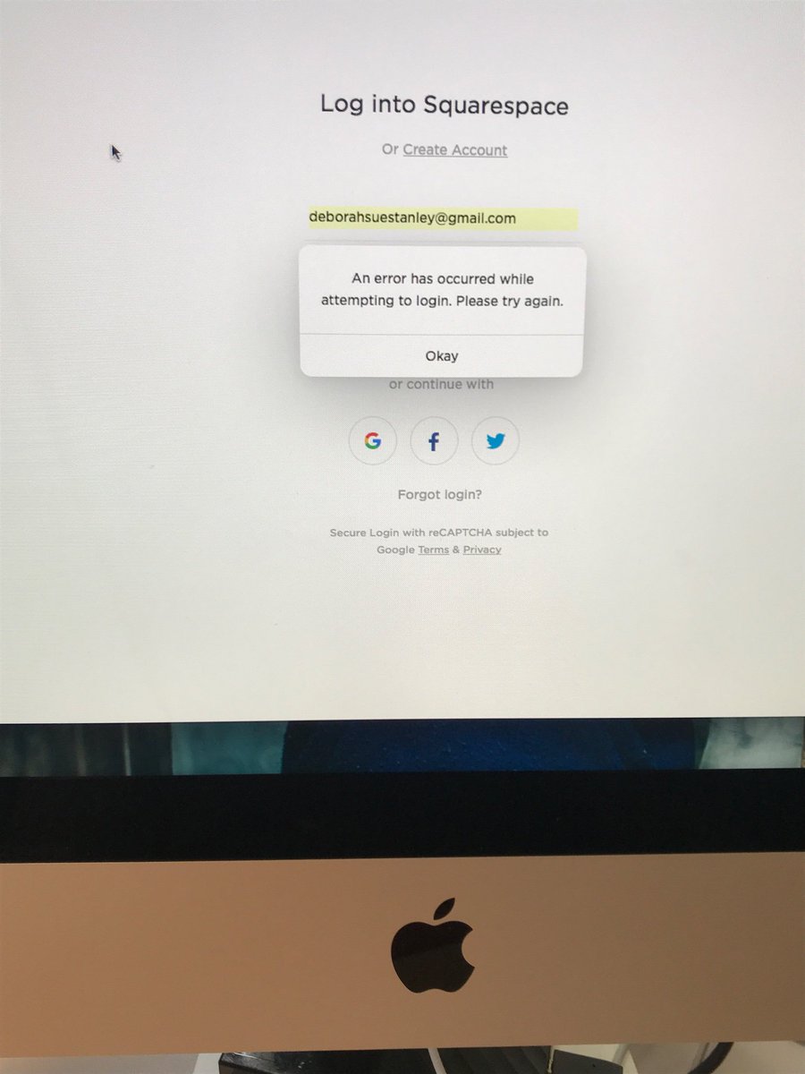 debostanley's tweet photo. @SquarespaceHelp login to Squarespace gives an error? My username and Pword are correct - what’s the deal? https://t.co/qp0ZKPyQk7