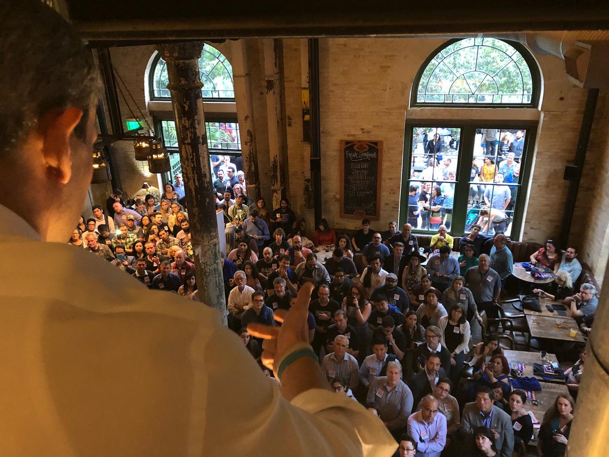 "One special interest group wants to have leverage. They want to put themselves between you and your city ... It's not enough to be here tonight. You all have to be ambassadors for this city." <a href="/Ron_Nirenberg/">Ron Nirenberg</a> #GoVoteNo on #PropsABC #SaveOurCity <a href="/SATechBloc/">Tech Bloc</a>