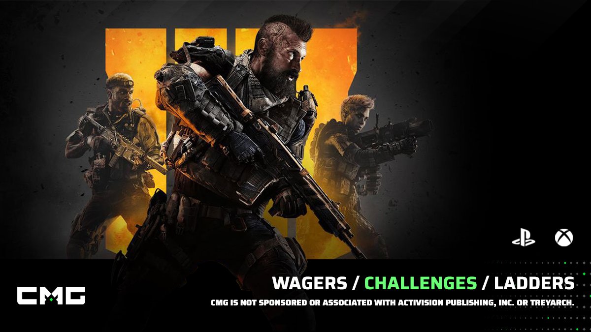 CMG_Esports's tweet photo. #BlackOps4  NOW LIVE ACROSS CMG!!

WAGERS
#PS4>https://t.co/WXIXxWR9WN
#XB1>https://t.co/ie20diA5Fi

LADDERS>
#PS4>https://t.co/h31k9sdFoN
#XB1>https://t.co/erhVW0iuuk

#BlackOps #CMGTakeOver https://t.co/57no0a7dPA
