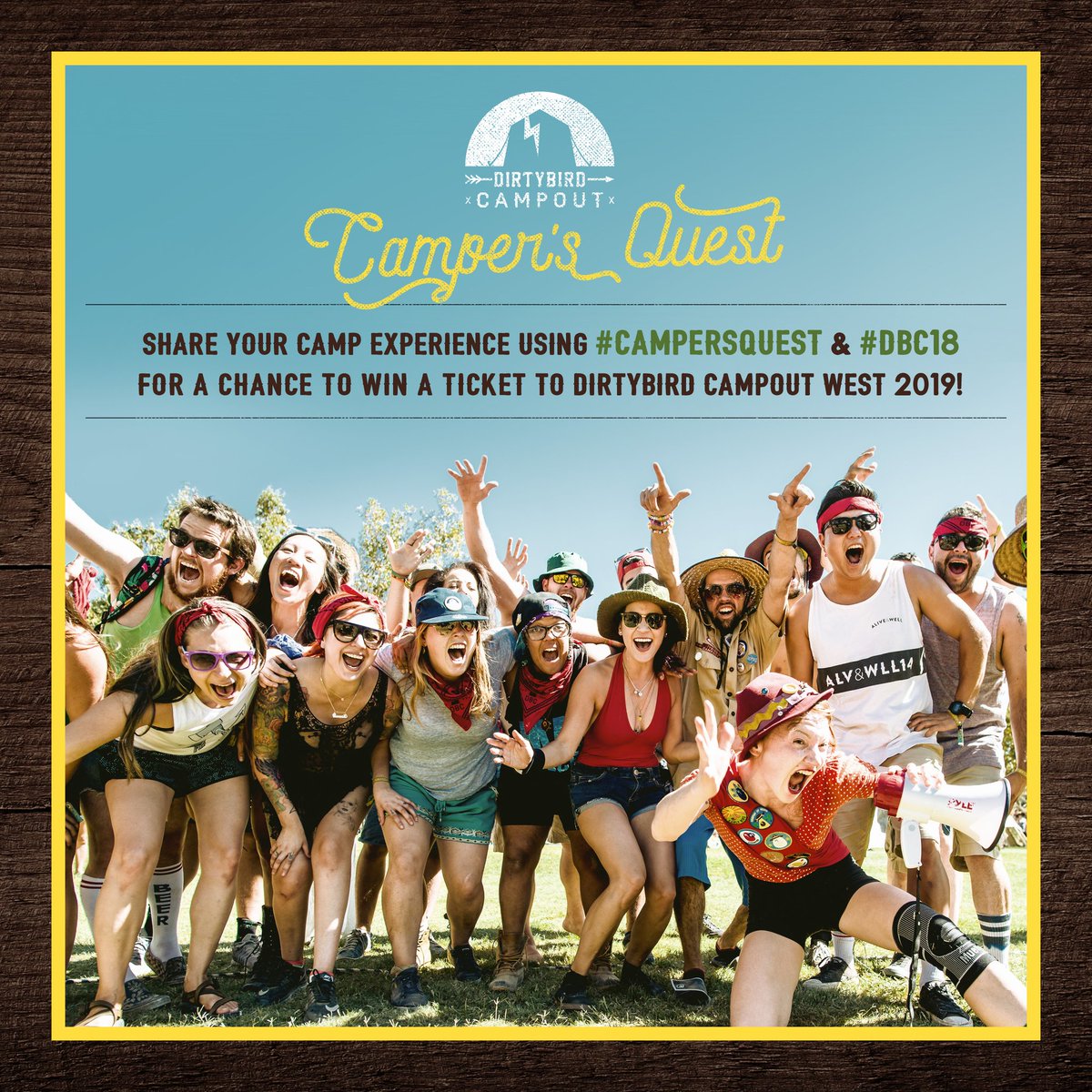 DirtybirdCamp's tweet photo. Share your Camper Experience with us on Instagram using the hashtag #campersquest and #dbc18 for a chance to win a ticket to Dirtybird Campout 2019! ποΈ https://t.co/Jg6IfL3GVb