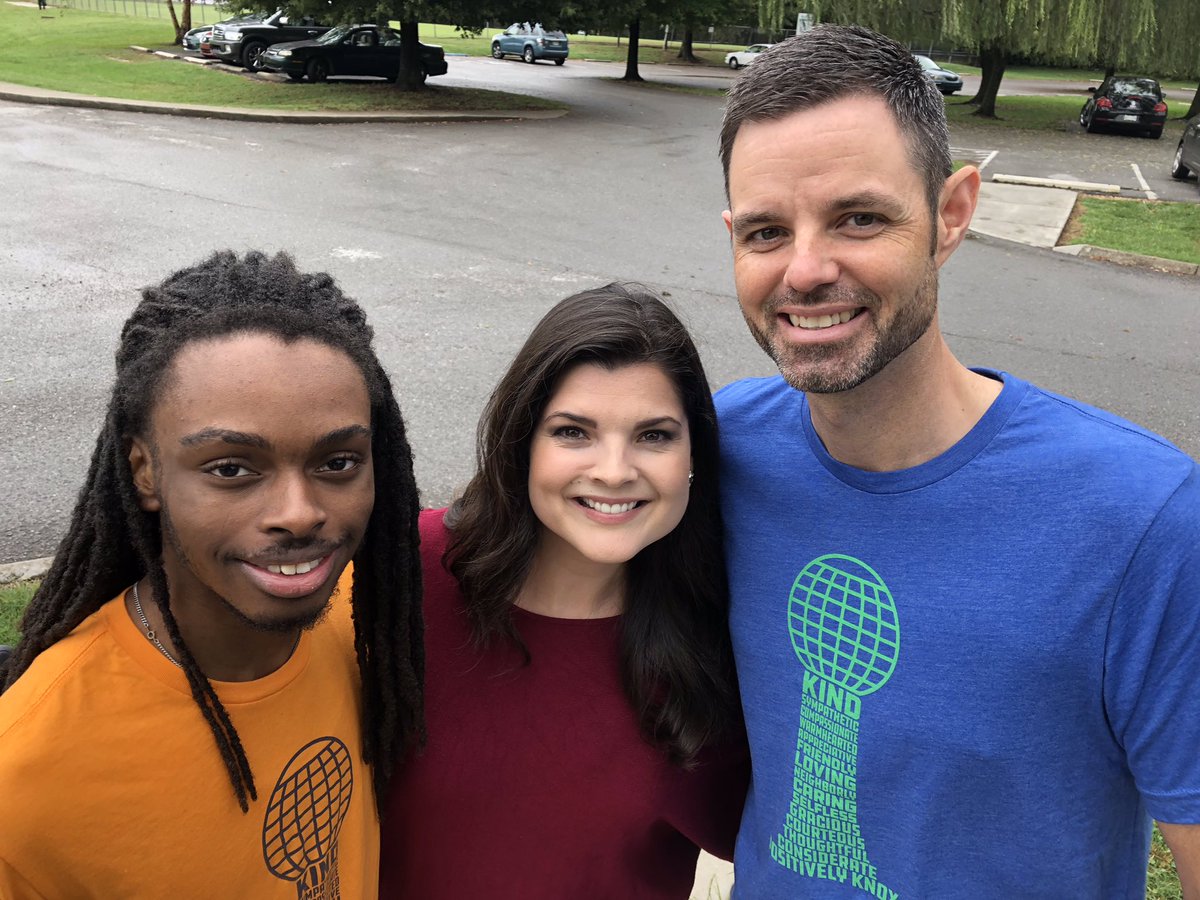 TennesseeBig's tweet photo. Ryan and Jamal—always the charmers—talked with WBIR today about their #PositivelyKnox brand. Stay tuned for more info, or learn more and snag one of their designs now at https://t.co/xc2Fh1Ubl3. Proceeds benefit Jamal’s college fund! 

#KnoxRocks #BBBSETN https://t.co/n1BdoSnLFk