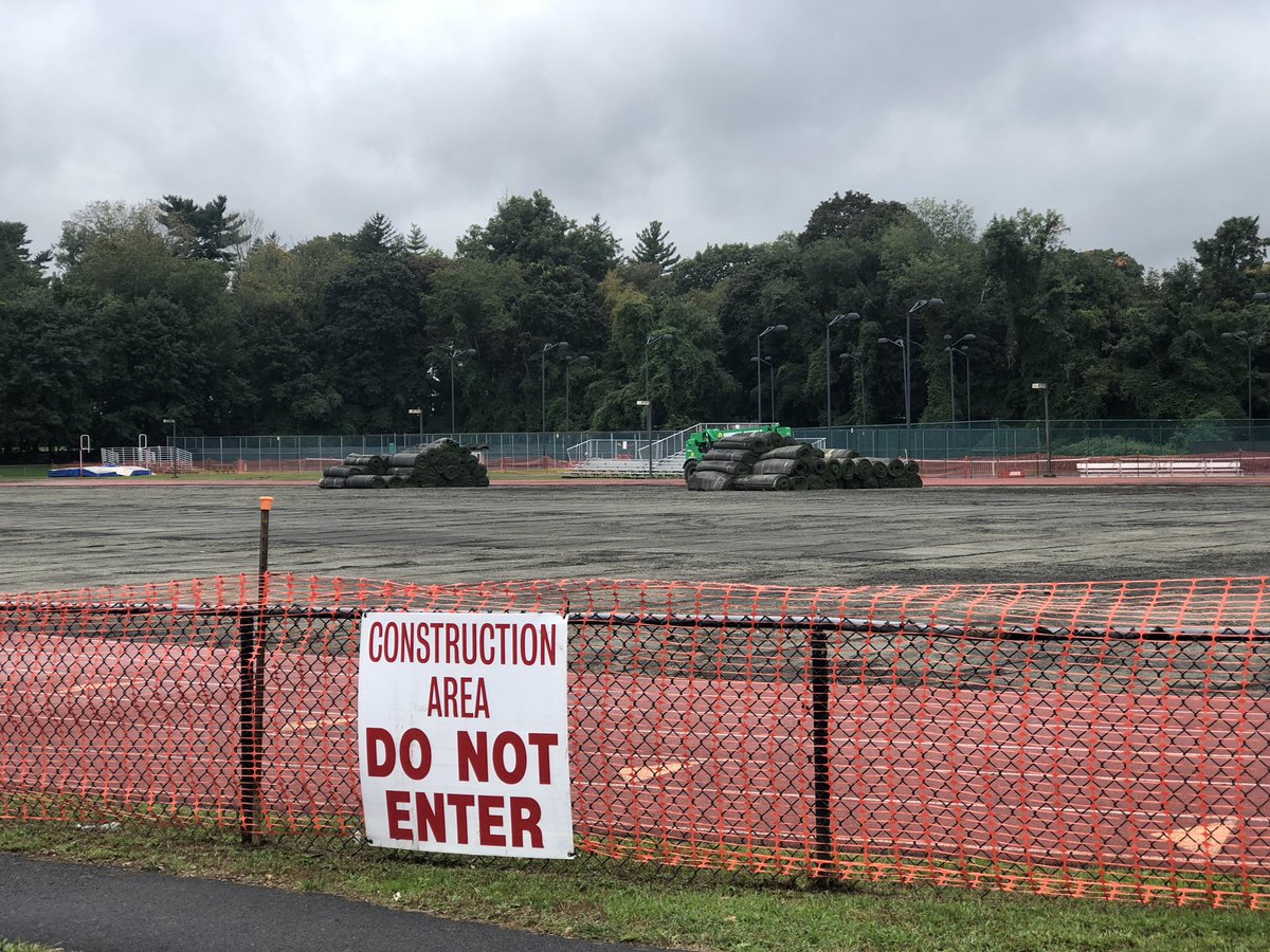 Construction for new turf on Butler Field has begun.
