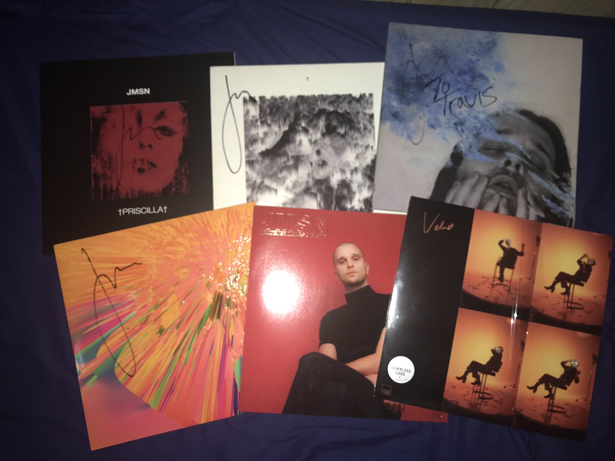 TravisHouze's tweet photo. All of @iamjmsn album vinyls (except Live North Hollywood) so far https://t.co/gEh1yIVVWs