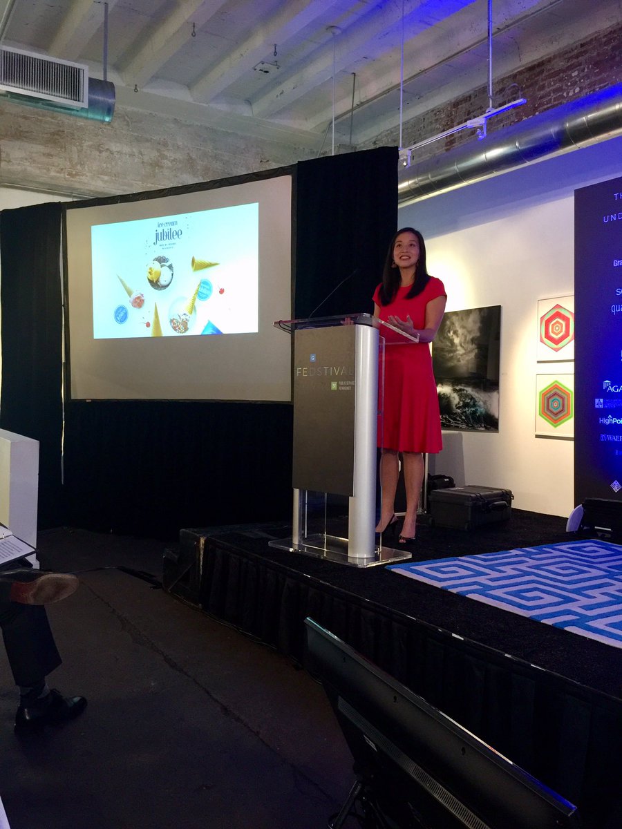 christinayiotis's tweet photo. Victoria Lai, Founder and CEO, Ice Cream Jubilee, delivering Opening Keynote at Government Executive and Nextgov's #FEDSTIVAL “BOLD: A Showcase of Federal Innovators” #BeBoldGov @icecreamjubilee @DHSgov @Nextgov @GovExec #IceCreamOverLawyeringNotHardChoice @USDA @SBAgov #Passion https://t.co/beAiaqqX01