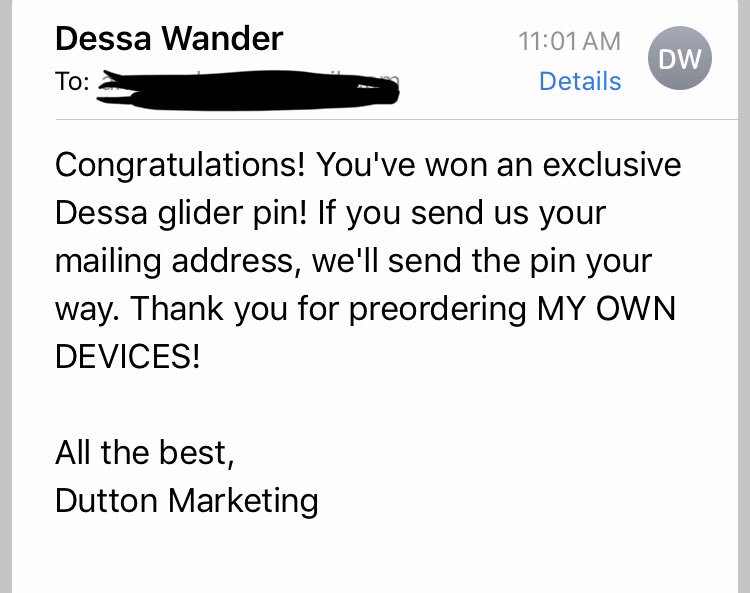 Not_my_circus's tweet photo. So I’ve been listening to @dessadarling all day to pump myself up for adulting AND LOOK WHAT EMAIL I GOT IM SCREAMING
#dessa #dessadarling #myowndevices https://t.co/JCDdTUnRAM