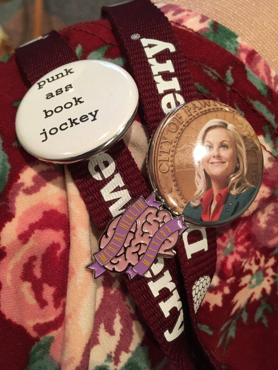 typesetjez's tweet photo. Pins are always my true goal at conferences. There’s less than usual, but the quality is MUCH higher. Many thanks to @veronikellymars & @Jennlibrarienne #ILAAC18 https://t.co/K7I52DCwNd